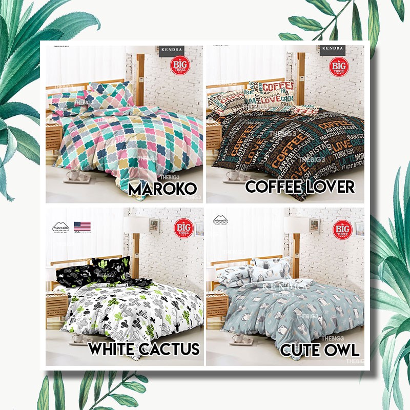 KENDRA Bedcover + Sprei 120X200 Iris Marvel Avengers Blue Mickey Classic Mickey Mermaid Black Mickey Spiderman Square Ice Cream Honeycomb Sweet Dream Blue Owls Paris Night Galaxy  - Single 120 BC TBT