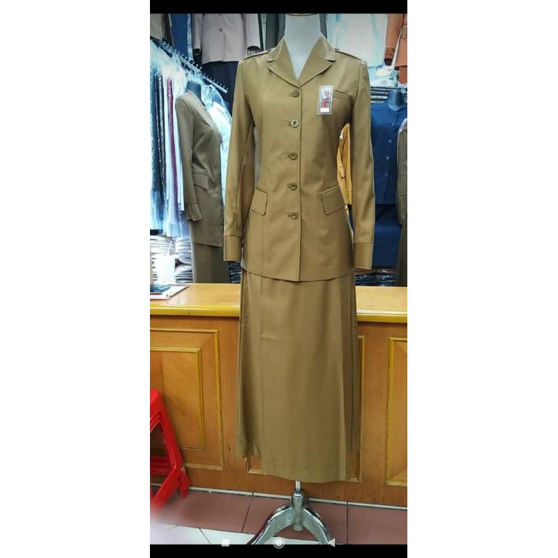 seragam pemda muda /seragam PNS/seragam guru khaki muda/seragam wanita pemda muda rok A / Baju dinas