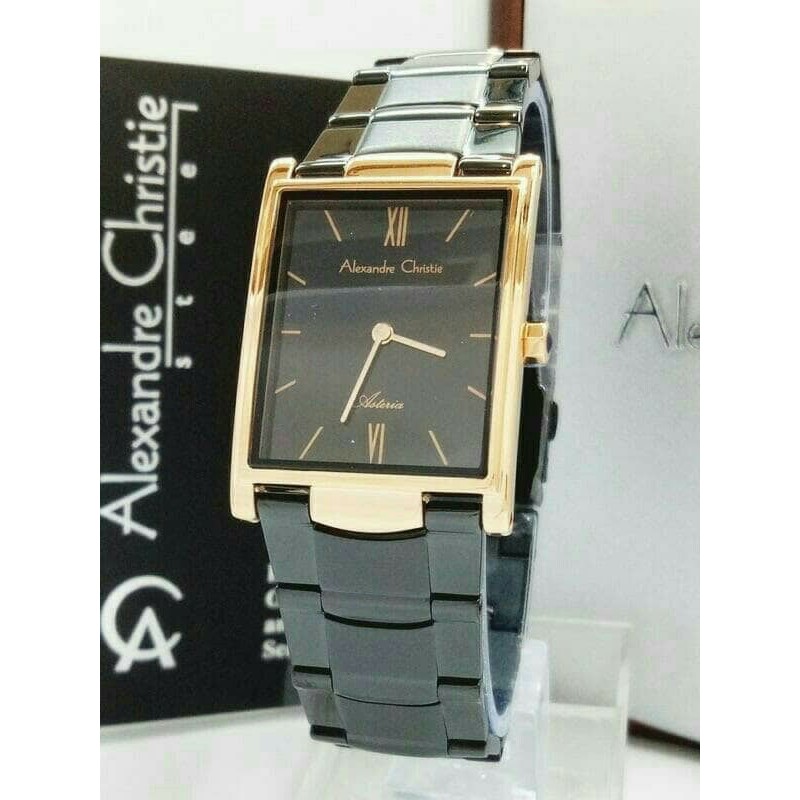 Jam Tangan Pria Alexandre Christie AC 8520 Black Rosegold Original