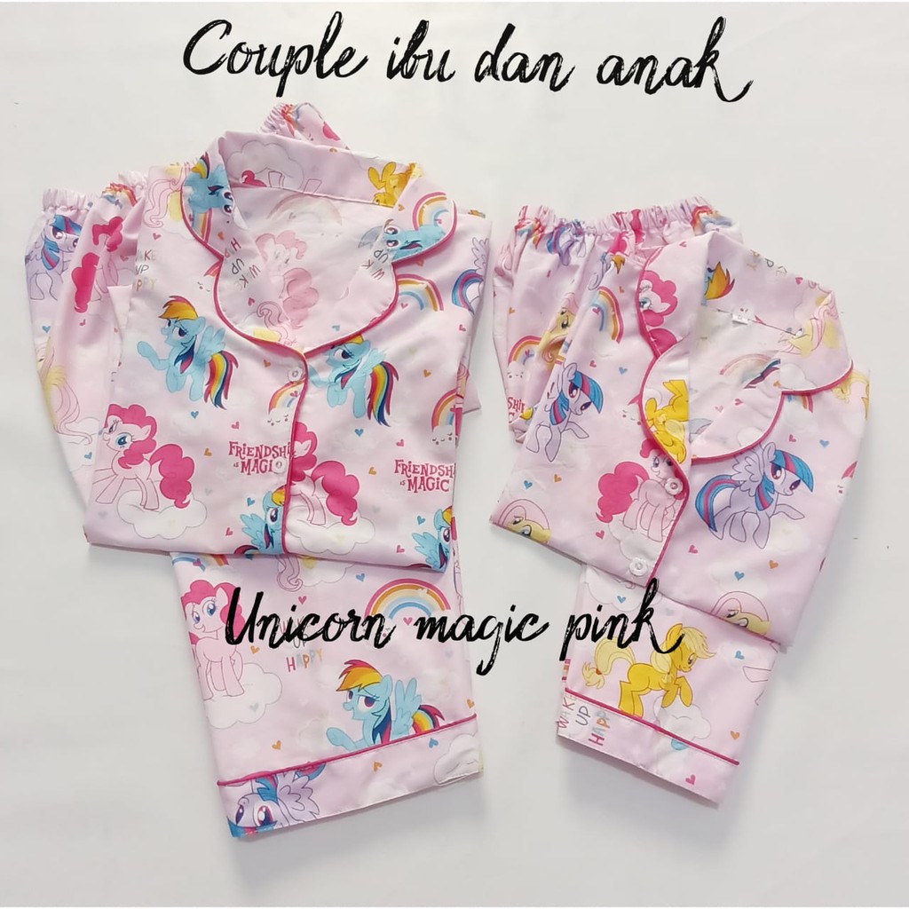 Piyama bisa couple ibu dan anak motif LP magic KD PONIE