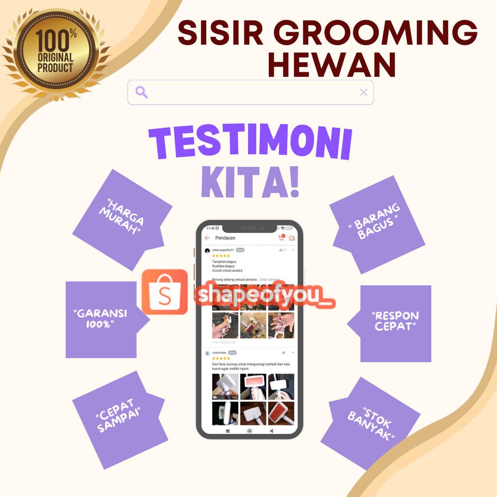 SISIR KUCING ANJING MUSANG KELINCI PET GROOMING SISIR GROOMING (MERAH PUTIH)