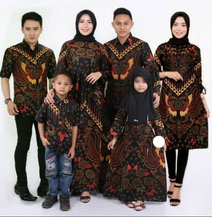 Batik Couple Keluarga Sania Ruffle Ori Ndoro Jowi Dnt Motif Kupu Sogan