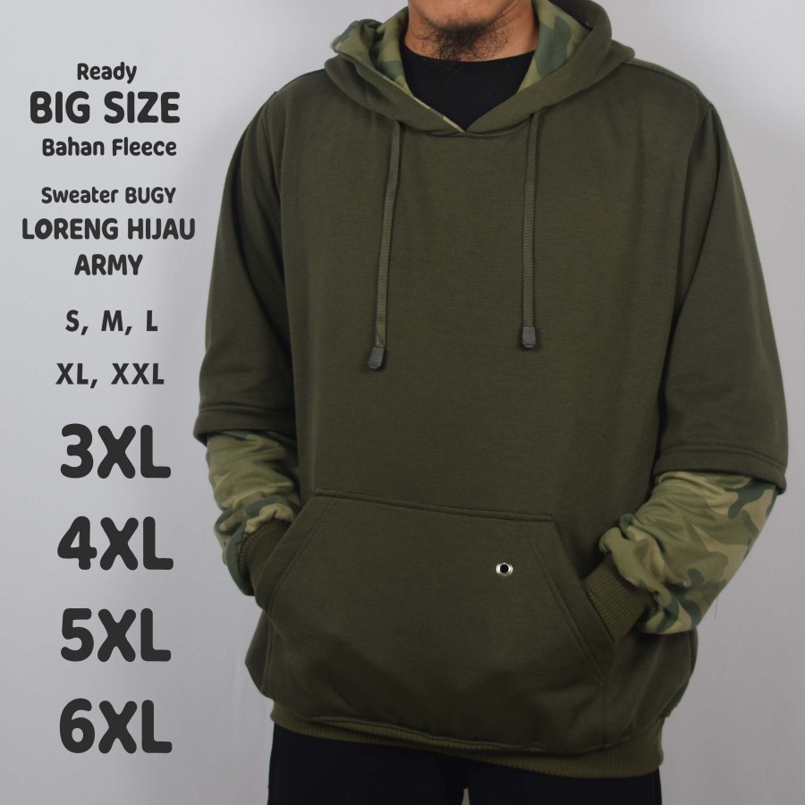 Sweater Hoodie Bugy Army Loreng Army Pria