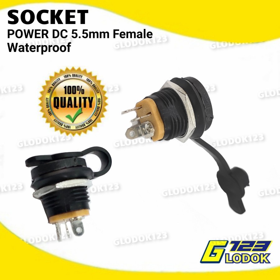 Socket Power DC 5.5 mm x 2.1 Female WATERPROOF / Soket DC Bulat