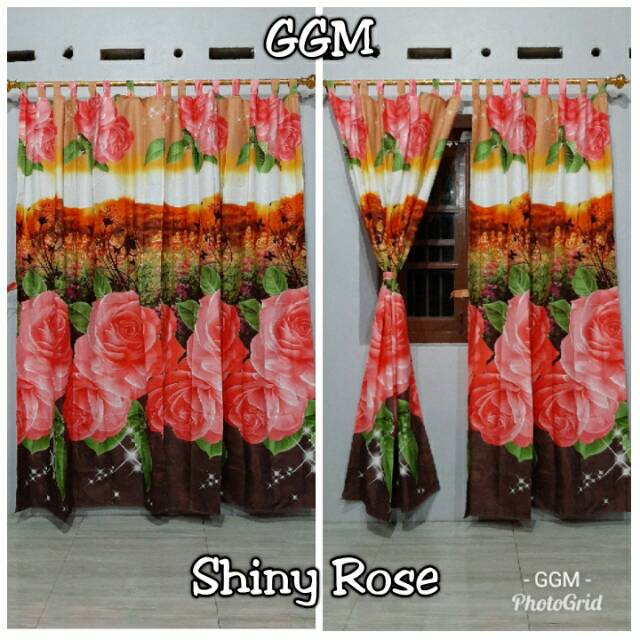 Grosir gorden/korden/horden pintu/jendela murah Shiny Rose uk 120x200cm
