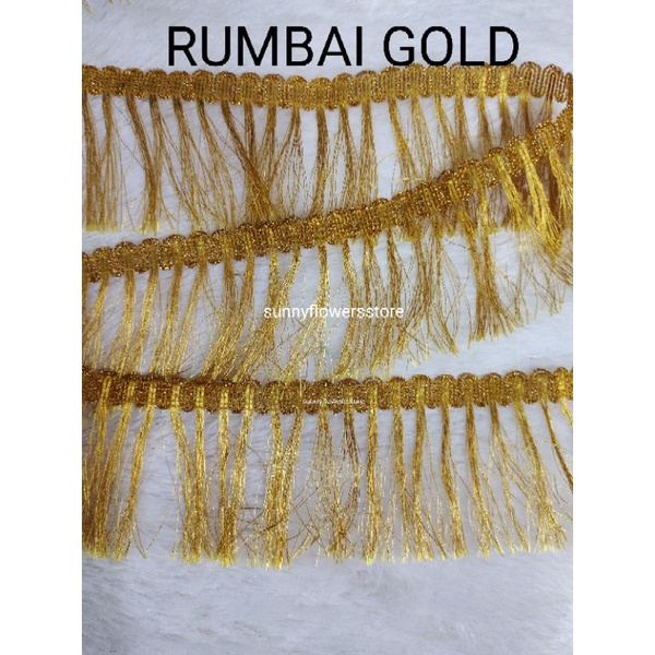 Renda rumbai gold silver  isi 17 yard