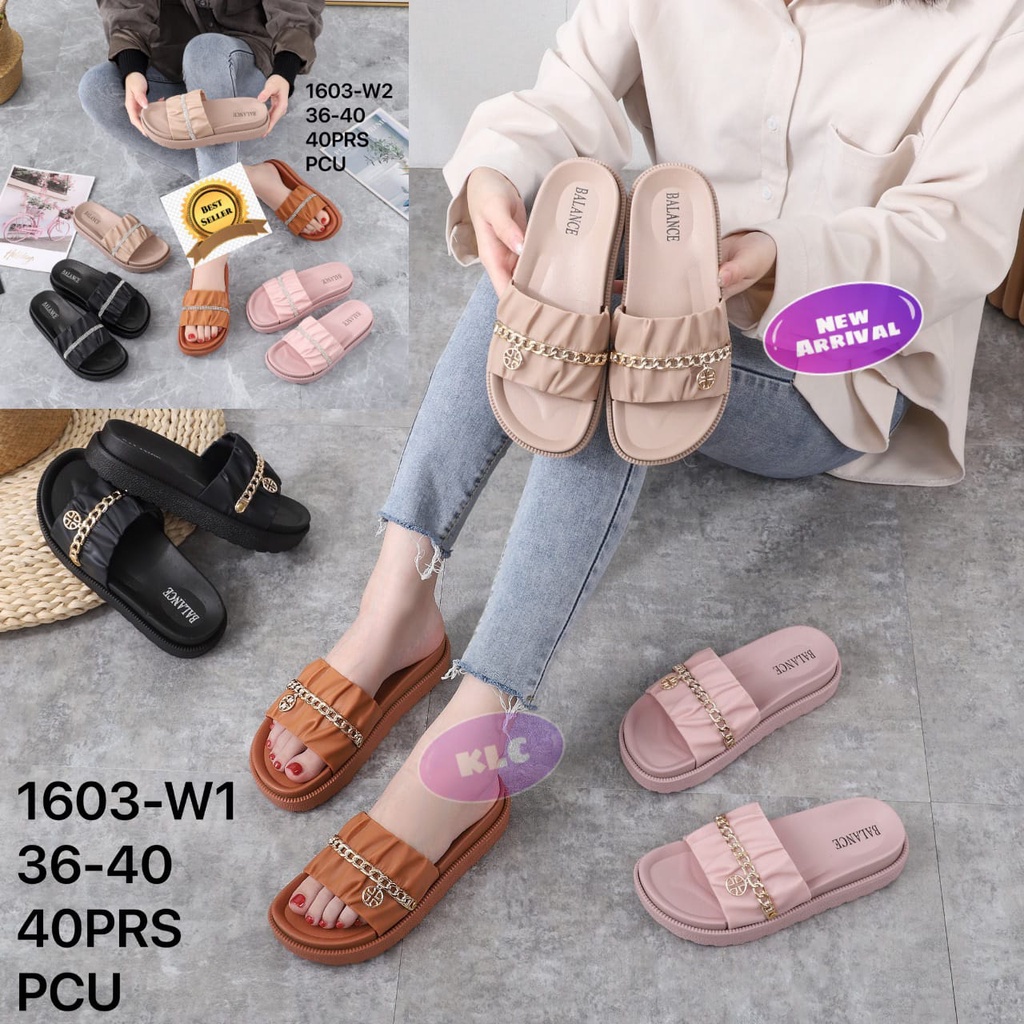 balance 1603-W1 sandal wedges wanita sandal karet terbaru ori produk impor