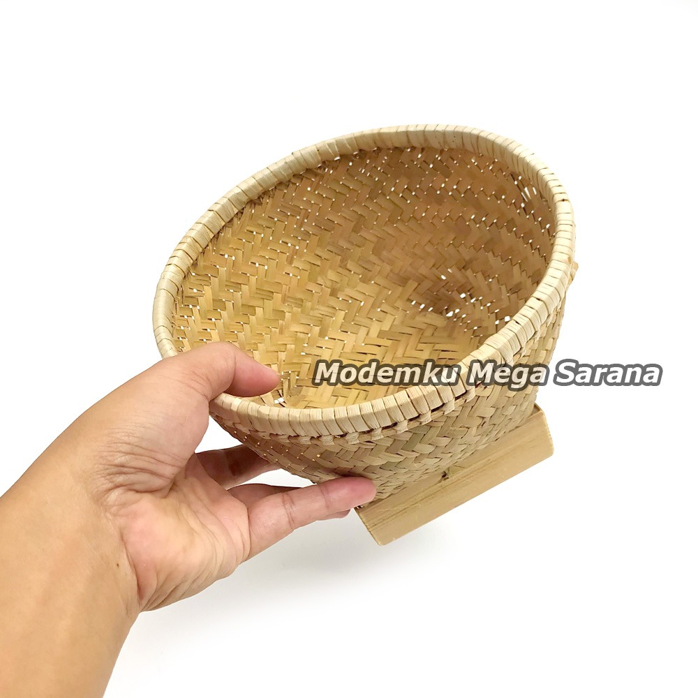 Rice Bowl Wakul Nasi Ceting Bakul Tempat Nasi Anyaman Bambu - D18 cm