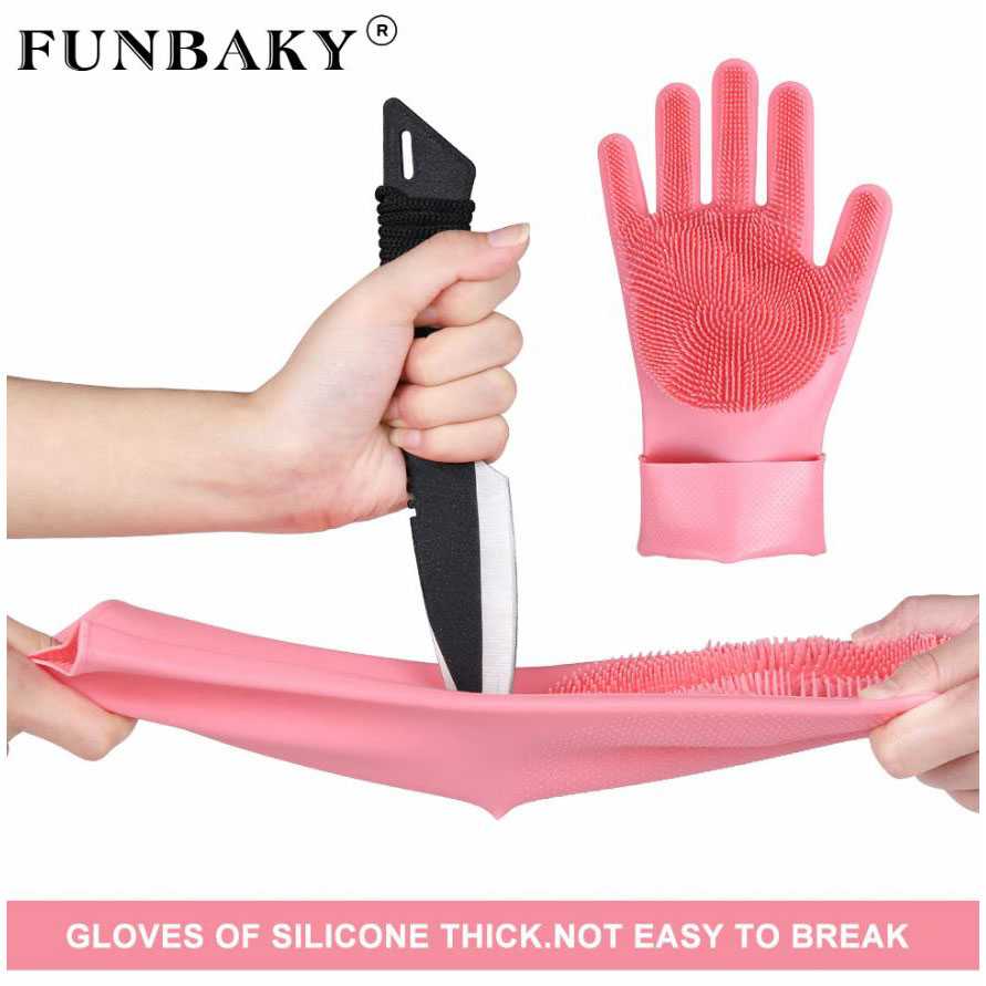 FatihShop Funbaky Sarung Tangan Sikat Mencuci Magic Silicone Gloves - E034