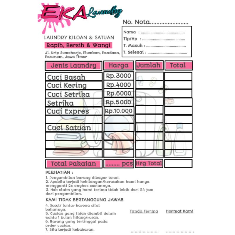 

(TERMURAH) NOTA OLSHOP CUSTOM handmade