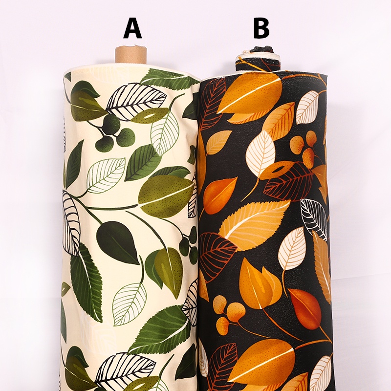 Kain Sofa Suede/Beludru motif daun