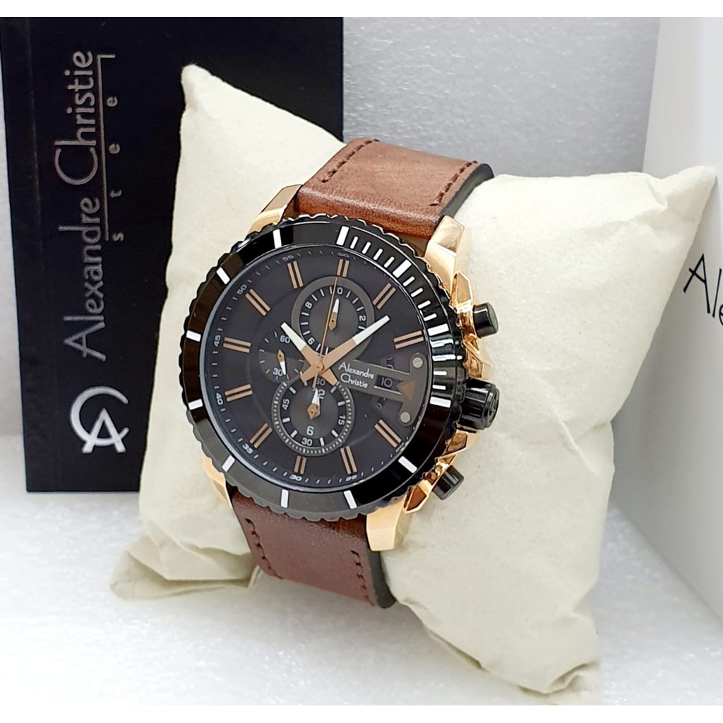 Alexandre Christie 6527 Jam Tangan Kasual Pria Kekinian - Original - Tahan Air - Chronograph -
