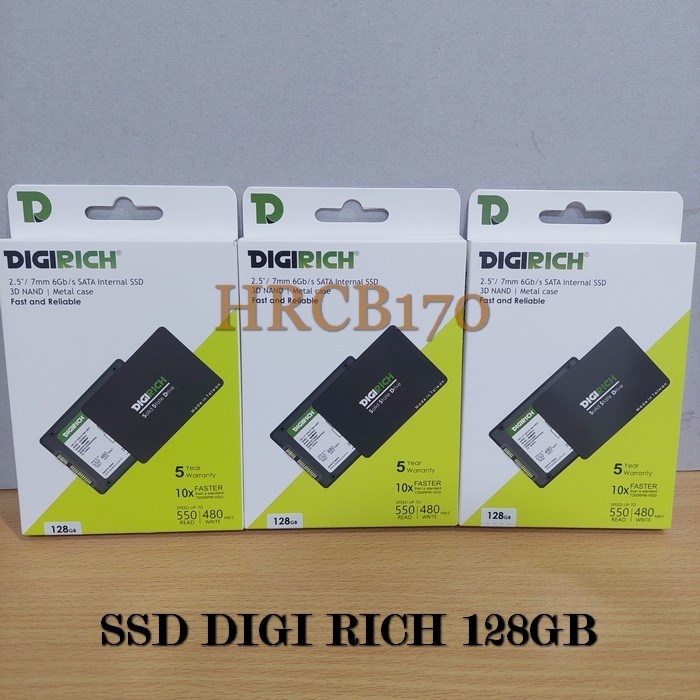 SSD DIGI RICH 128GB 2.5 Inch / 7mm SLIM 6.0Gb/s SATA 3 Internal -HRCB