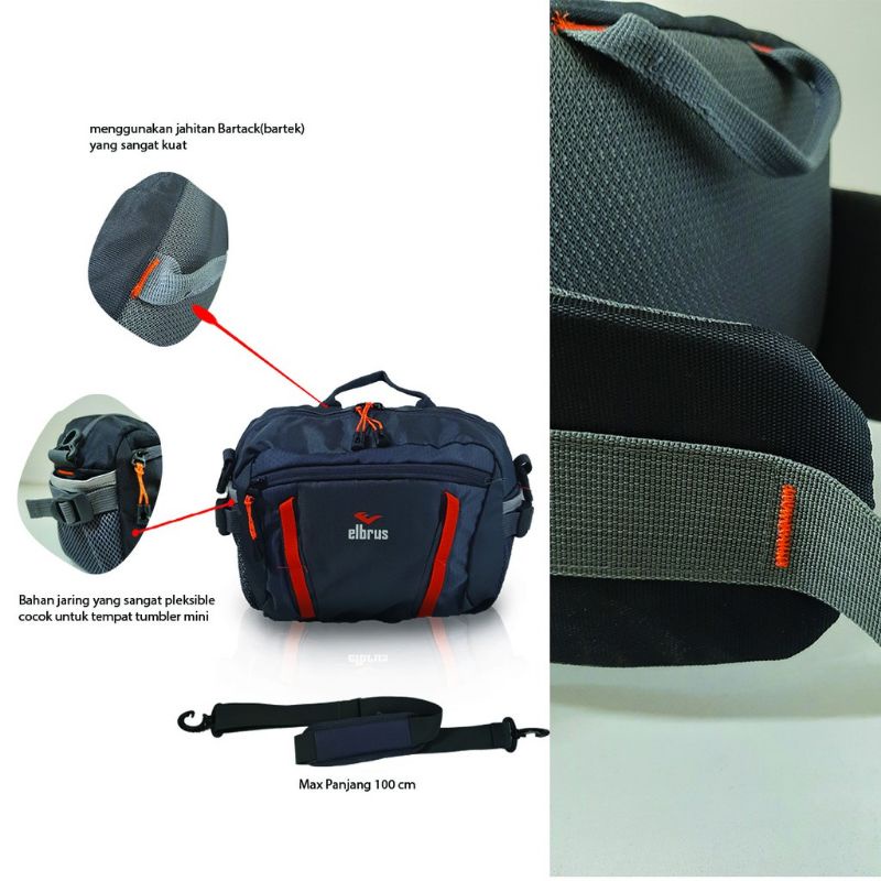 AUTHENTIC Tas Selempang Sling Bag Tas Pinggang Pria Wanita Cowok Tracking Adventure Outdoor Premium Murah Keren