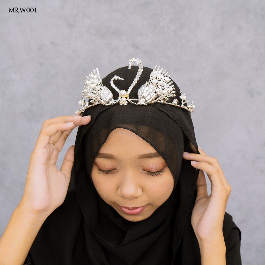[TOKO TERPERCAYA] CROWN BRIDAL AKSESORIS WEDDING HIJAB HIASAN ANGSA MRW001