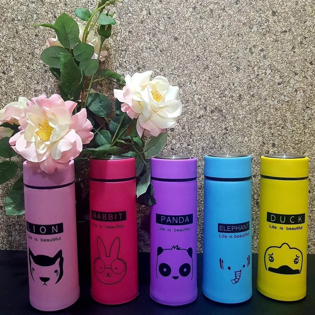 Botol Kaca Motif Animal/ Botol Minum Animal