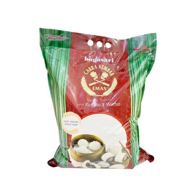 

[COD] Tepung Terigu CAKRA KEMBAR EMAS ROTI PAO & MANTAO 5kg Bogasari [COD]