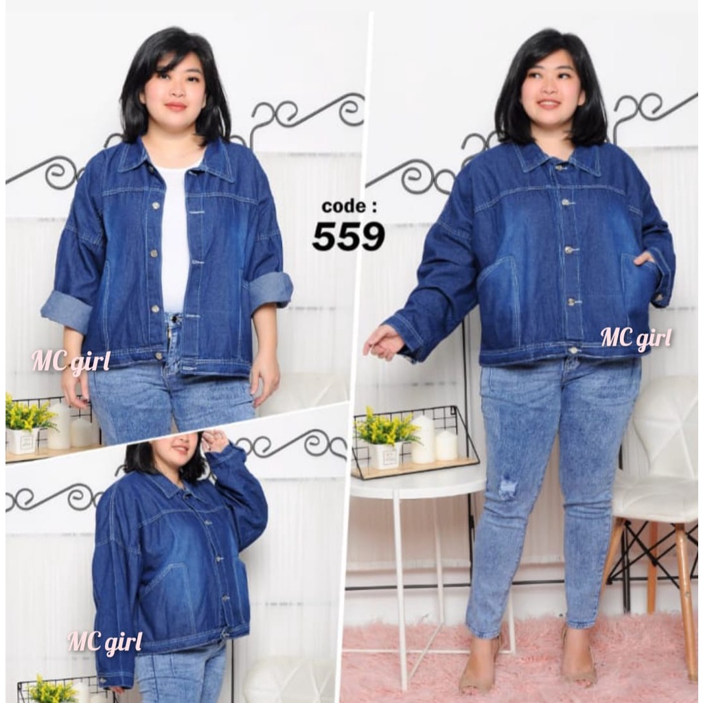 MC girl - Jaket Jeans Oversize Wanita / Jacket Denim Over Size Jumbo / Jaket Lepis Super Jumbo / Vintage Baggy Oversized Denim Jacket / All Size