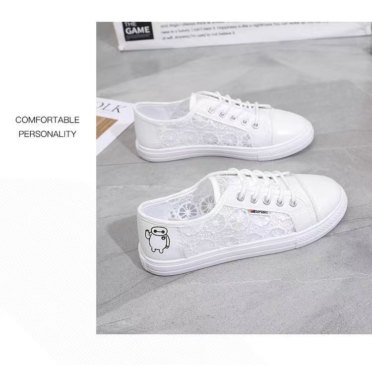 ❀ Chingu ❀  SEP005 (Tanpa Kotak) Sepatu Sneakers Wanita Motif Baymax Lace Kasual Model Korea Fashion Casual Sport Import