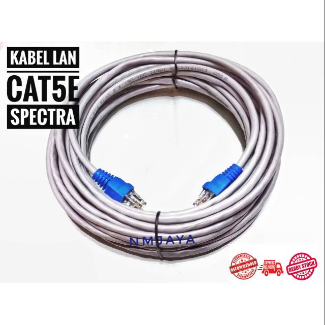 Kabel Lan UTP Cat5E 30 meter siap pakai sudah dicrimping rj45 dan plug booth