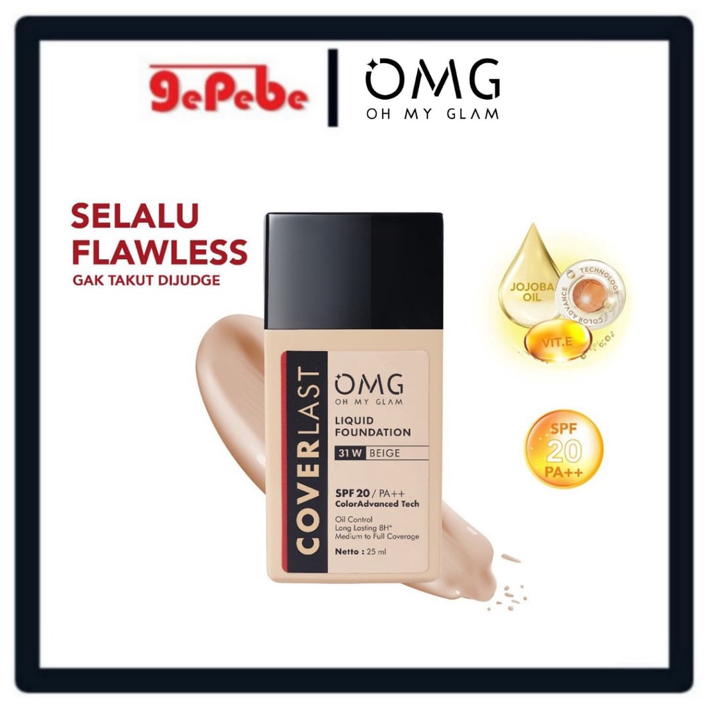 NEW!! OMG Oh My Glam Coverlast Liquid Foundation 25ml