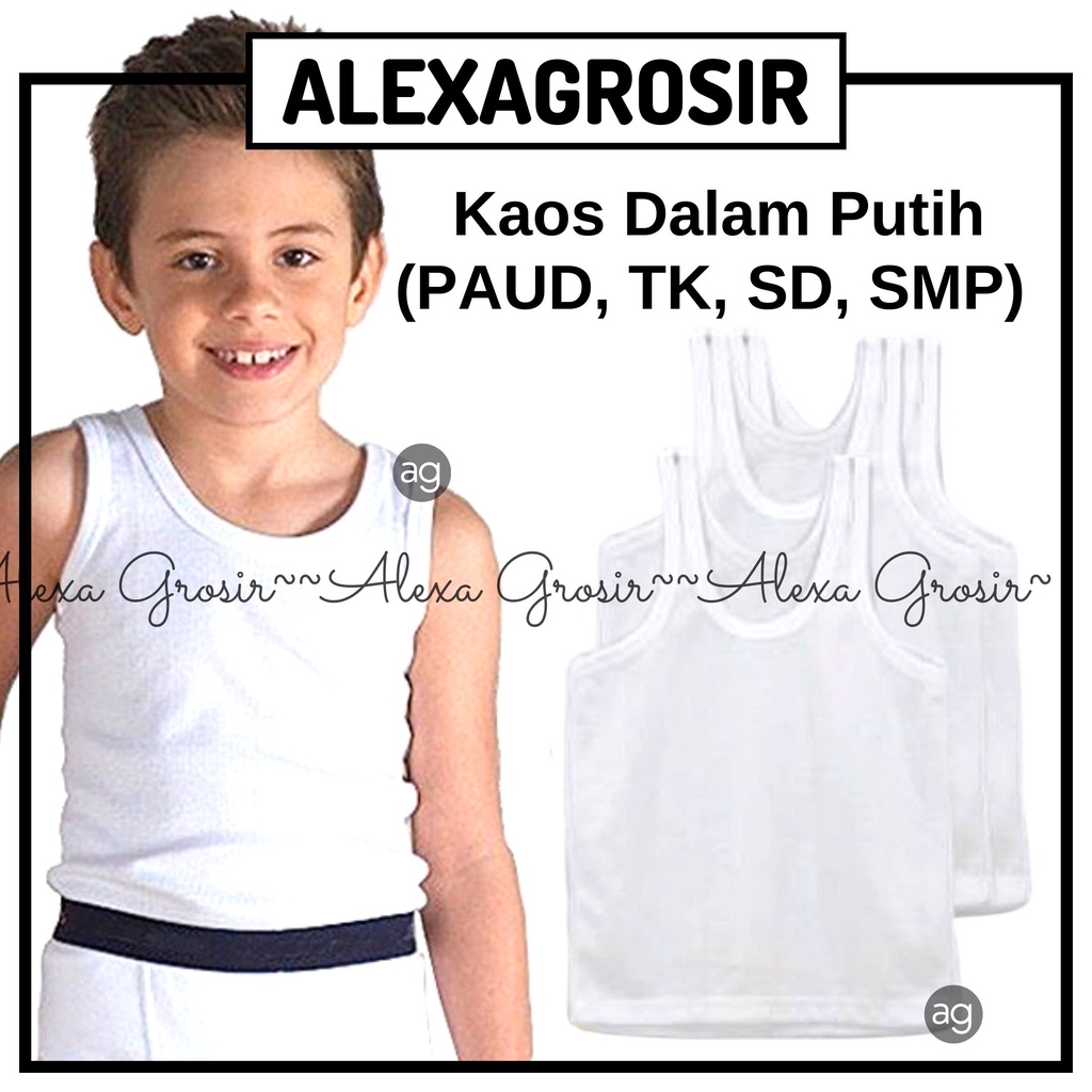 alexagrosir - 1PCS KAOS DALAM ANAK / SINGLET ANAK ECERAN S M L XL 3L 4L