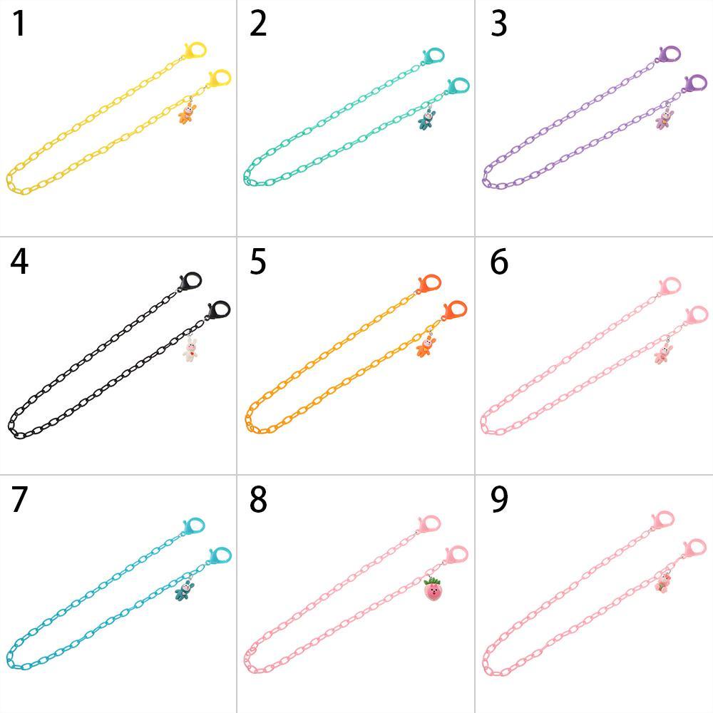 Nanas Rantai Penutup Wajah Mode Lanyard Multicolor Rantai Akrilik Penutup Wajah Cord Holders