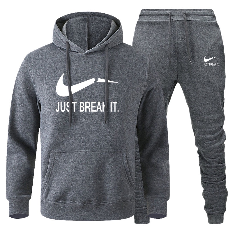 Bulu Berjajar Kasual Sweater Pria  Tren Pria  Berkerudung sweater Set