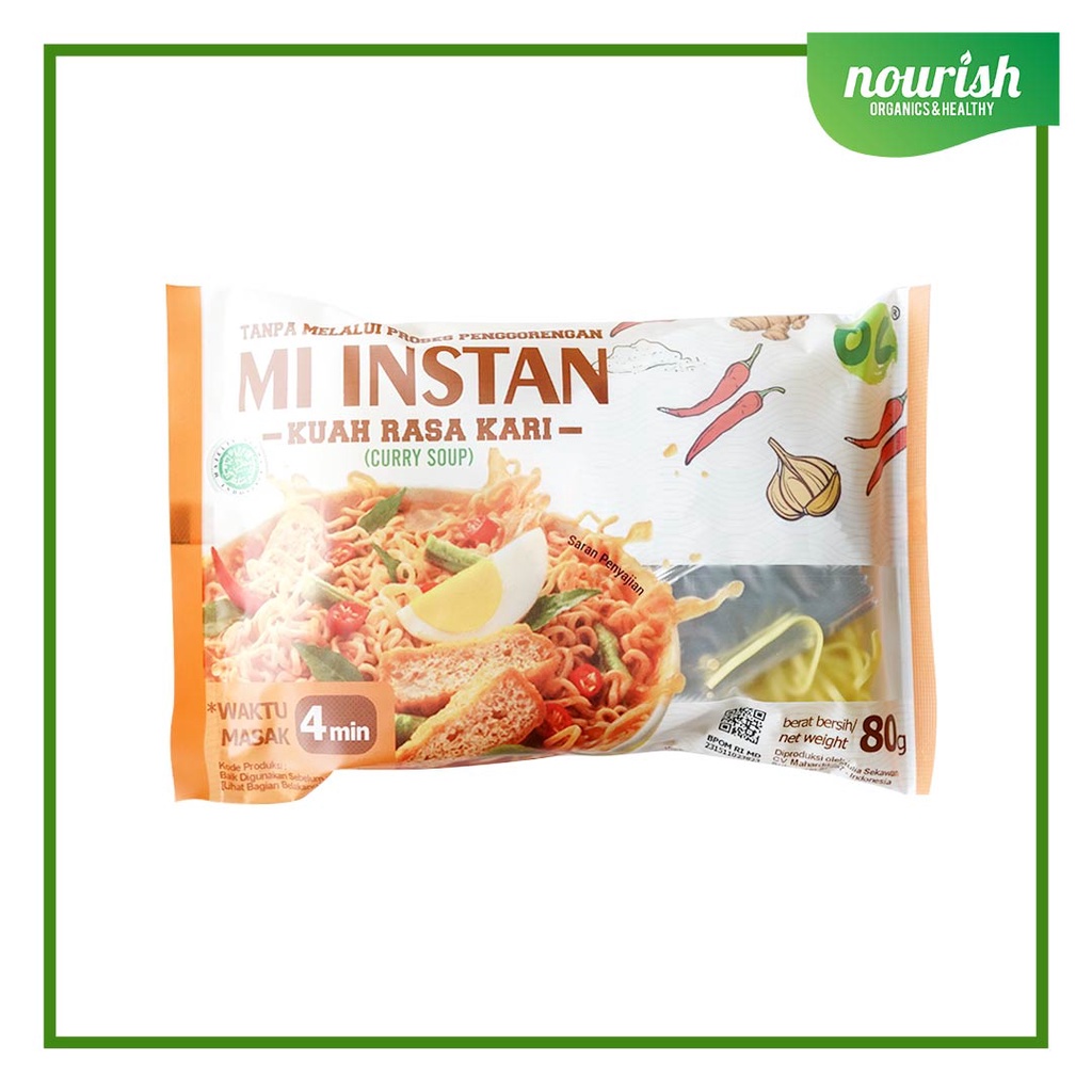 Organic Center, Mie Instant Curry 80 gr (NO MSG)