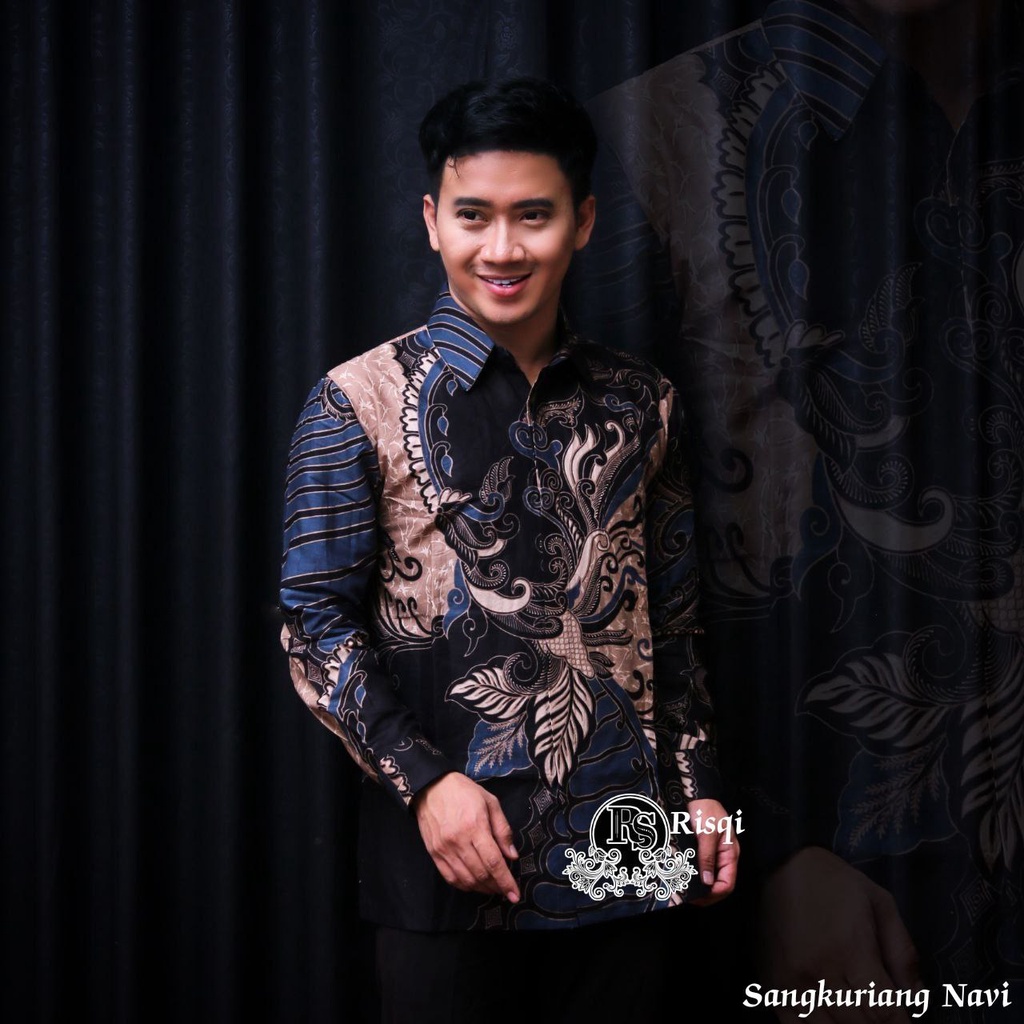 Batik Pria Lengan Panjang BATIK NAKULA HRB026 motif SANGKURIANG Kode 002 size M L XL XXL Reguler