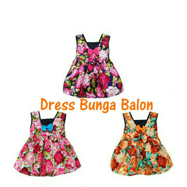 Dress Bayi Bunga Balon SNI Baby 3 - 12 Bulan