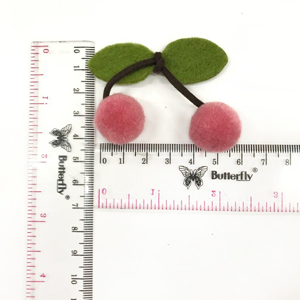 1 BUAH - 6 CM POMPOM CHERRY | POM TILE | CHERRY POMPOM TULLE | SIET DAUN PLONG