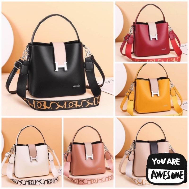 BJ71030 - BEIGE/BLACK/KHAKI/PINK/RED/YELLOW - TAS HANDBAG JINJING SLEMPANG KULIT TAS KERJA FASHION WANITA TERMURAH TERLARIS BAGSTORE JAKARTA CR7463 JTF88071 BQ2946 LT1208 ELJ5230