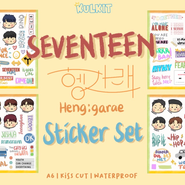 SEVENTEEN Heng:garæ Left &amp; Right Stickers✨(cutting kiss cut) - kulkit