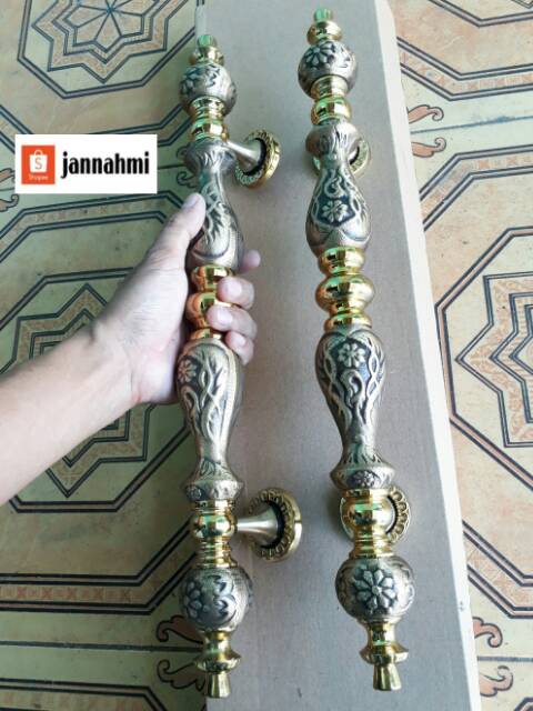 2 pcs handle kuningan ukir + 1 set lengkap bodypelor stainlis sus304