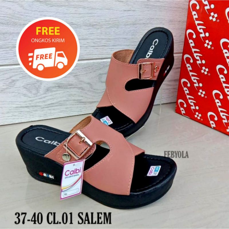 Sandal Wanita Calbi Model Terbaru Korean Style/Sandal Wedges Terbaru Dan Terlaris/Sandal Selop Wanita Remaja Kekinian