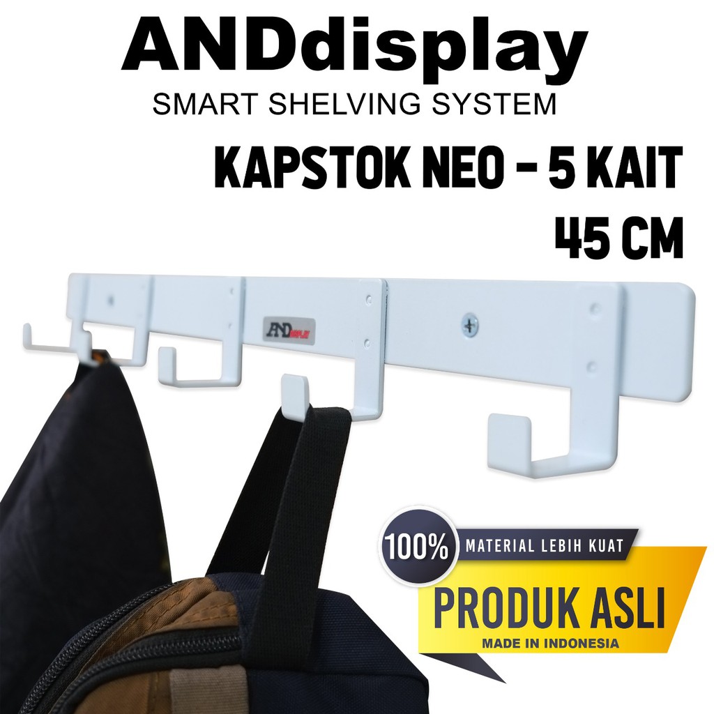 KAPSTOK NEO 5 KAIT PTH GANTUNGAN BAJU HANDUK DINDING ANDDISPLAY