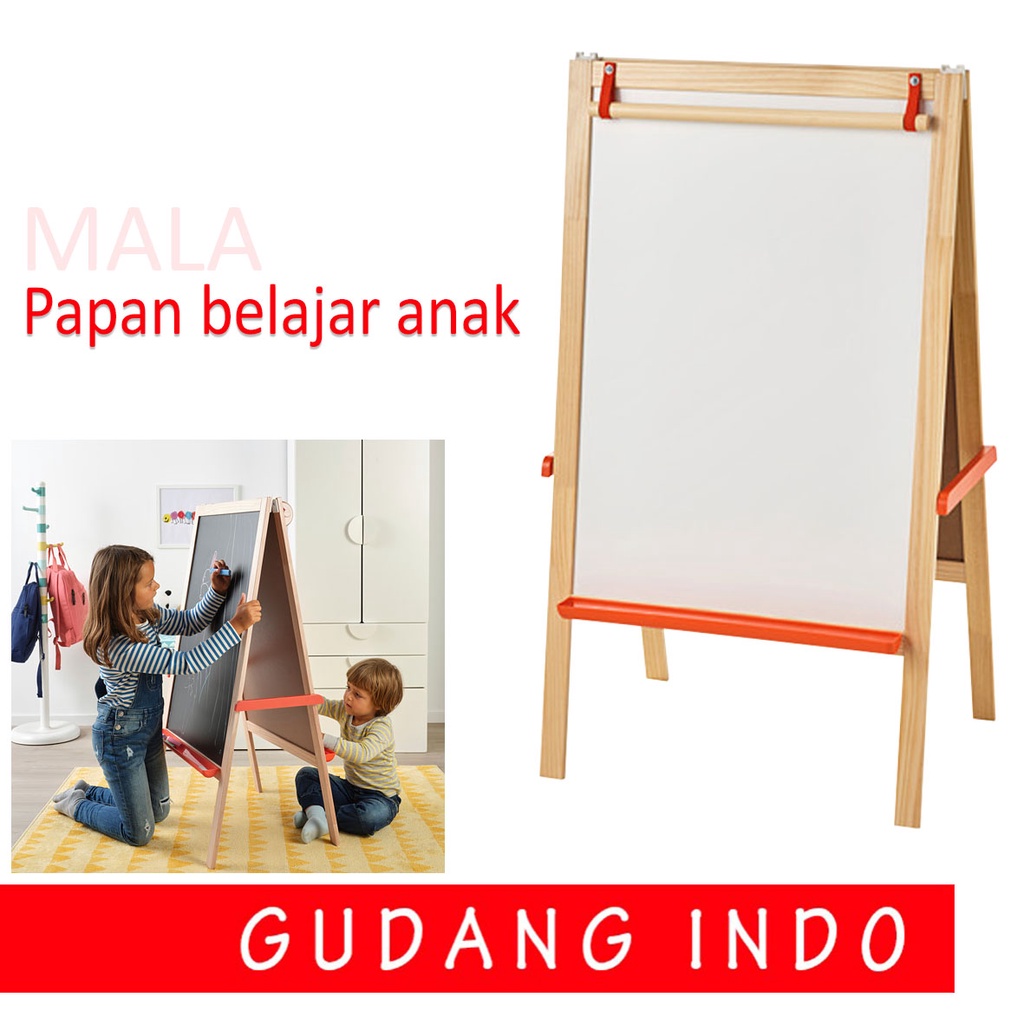 

Papan Tulis Lukis Kayu 2 in 1 MALA Black White Board DUA SISI / black board