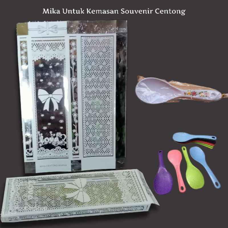 (50pcs)Mika Motif Untuk Kemasan Centong - Box Mika Souvenir Centong