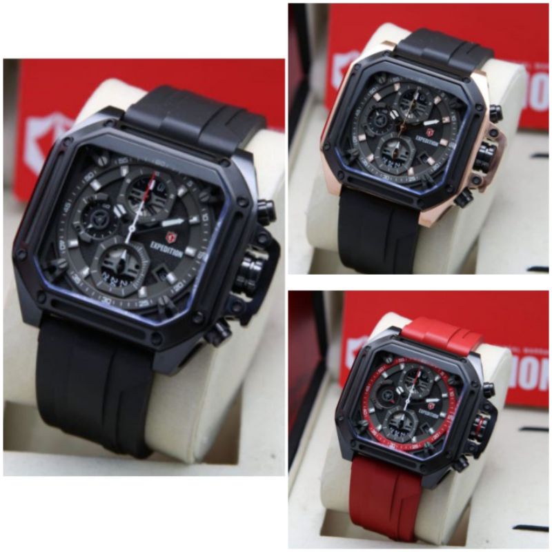 EXPEDITION E 6812 JAM TANGAN PRIA E 6812 RUBBER ORIGINAL
