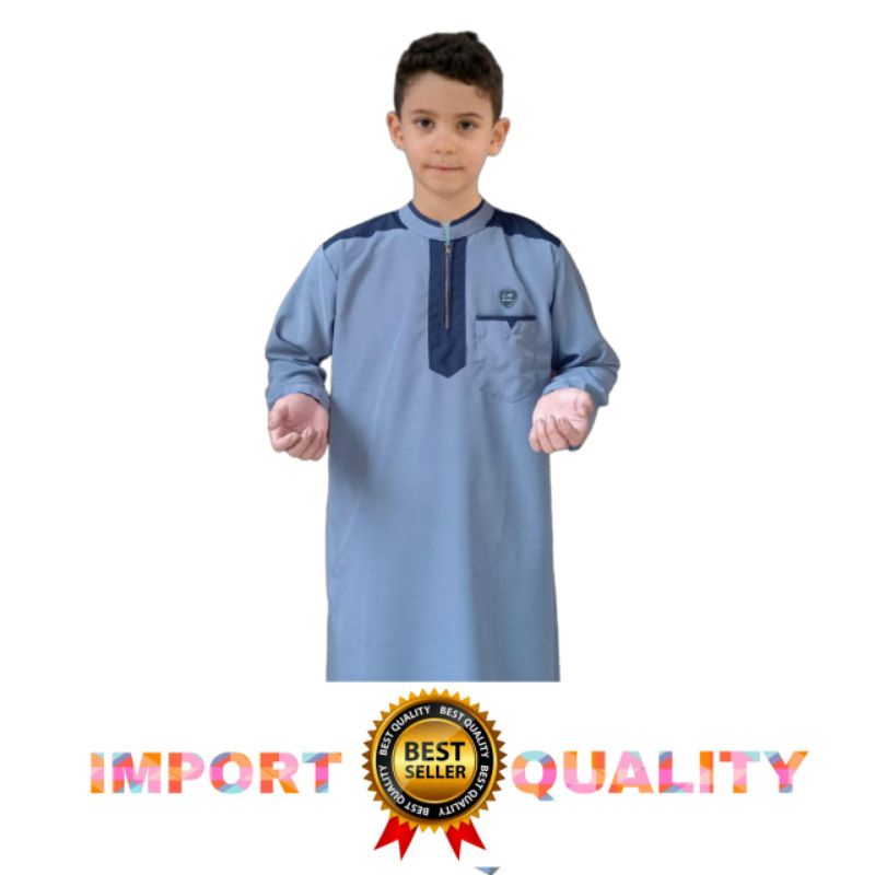 AL-KIROM/gamis anak laki laki/jubah anak pria SD,SMP BAHAN KAIN ADEM,NYAMAN DAN LEMBUT9