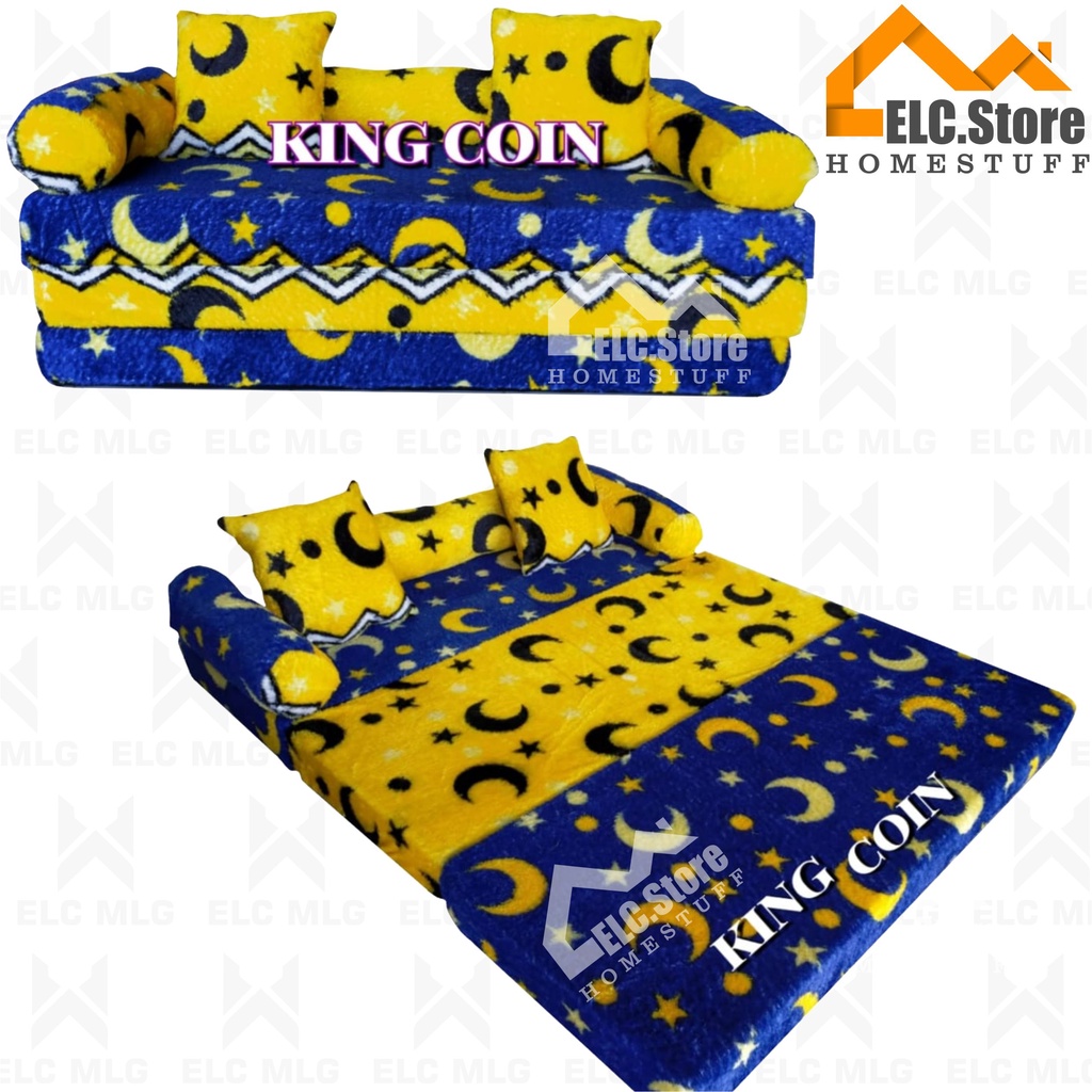 Sofa Bed Kasur Busa Lipat Bulu Rasfur Karakter Anak Populer