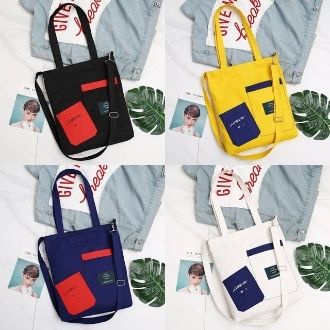 Twenty Bag - Tas Tote Bag Wanita Resleting Terbaru 2022 Aesthetic Kekinian Motif Carakter LIVING POP Korea Style Multifungsi