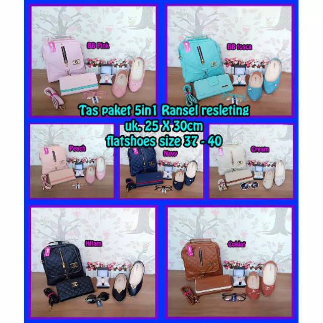 Paket Hemat/ Ransel Chanel/ Tas Seserahan/ Bisa COD
