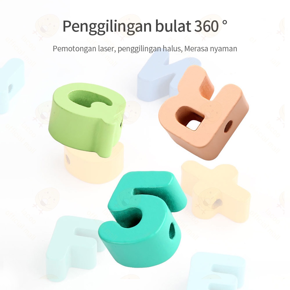 Lacoo Block mainan edukasi anak 3D balok kayu mainan anak wooden toys