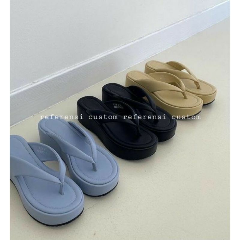 Puffy Sandal Ukuran Besar Puffy Wedges Sandal Big Size 41 42 43 44