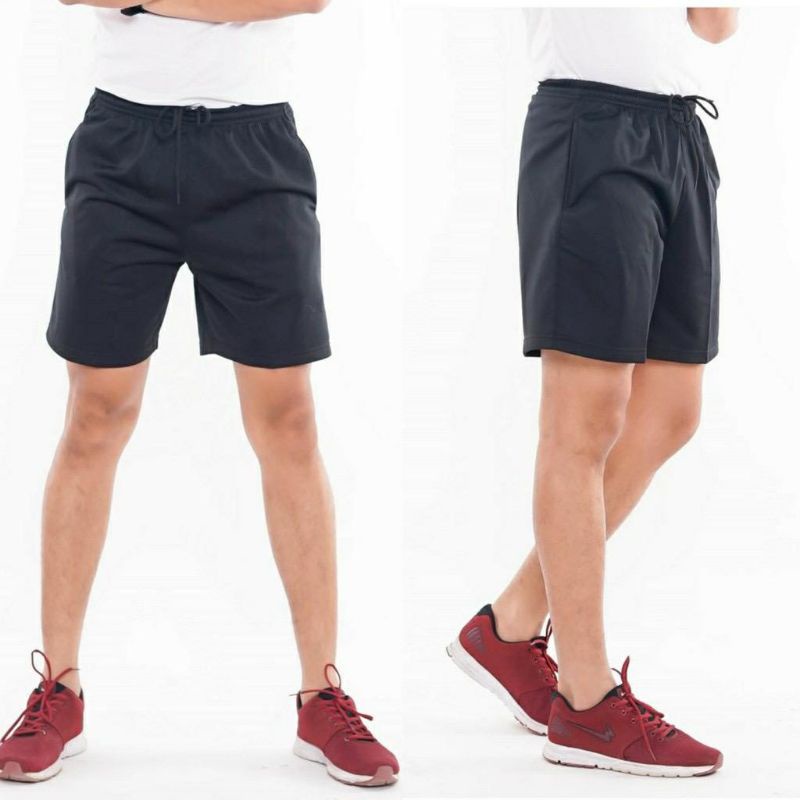 Celana Pendek Kolor Hitam Polos Boxer Santai Pria Wanita