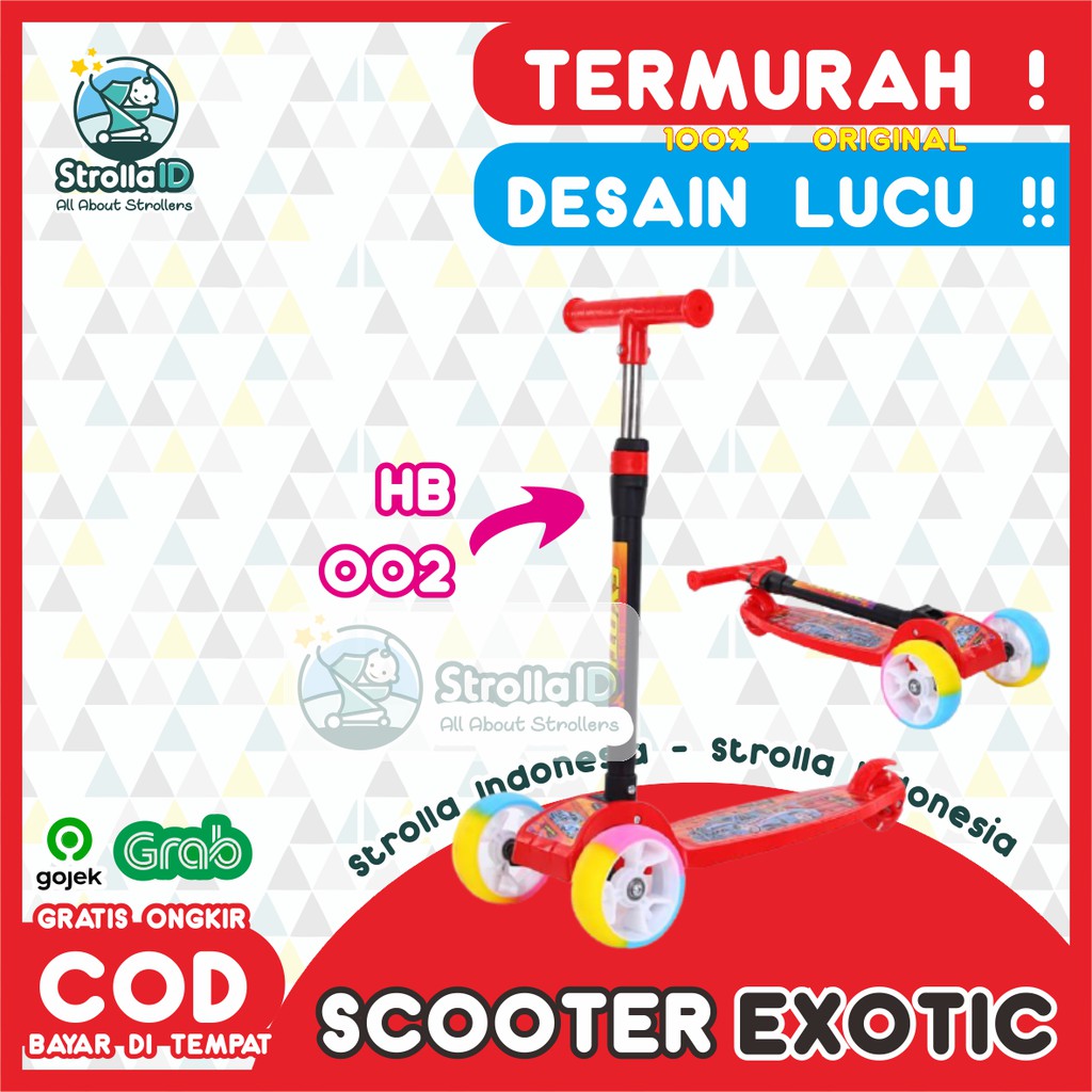 Scooter Exotic HB 002-003-005 TRICYCLE Stroller Micro Trike Sepeda Murah Sepeda Anak Bayi Sepeda