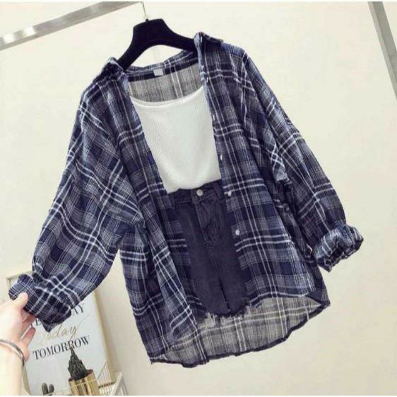KEMEJA GUILEN OVERSIZE SHIRT-NAVY