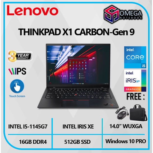 LENOVO THINKPAD X1 CARBON G9 I5 1145G7 16GB 512SSD W10PR0 14.0WUXGA Touch IPS-F400